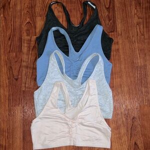 Hanes Shirred Front 4 Pack Sports Bras